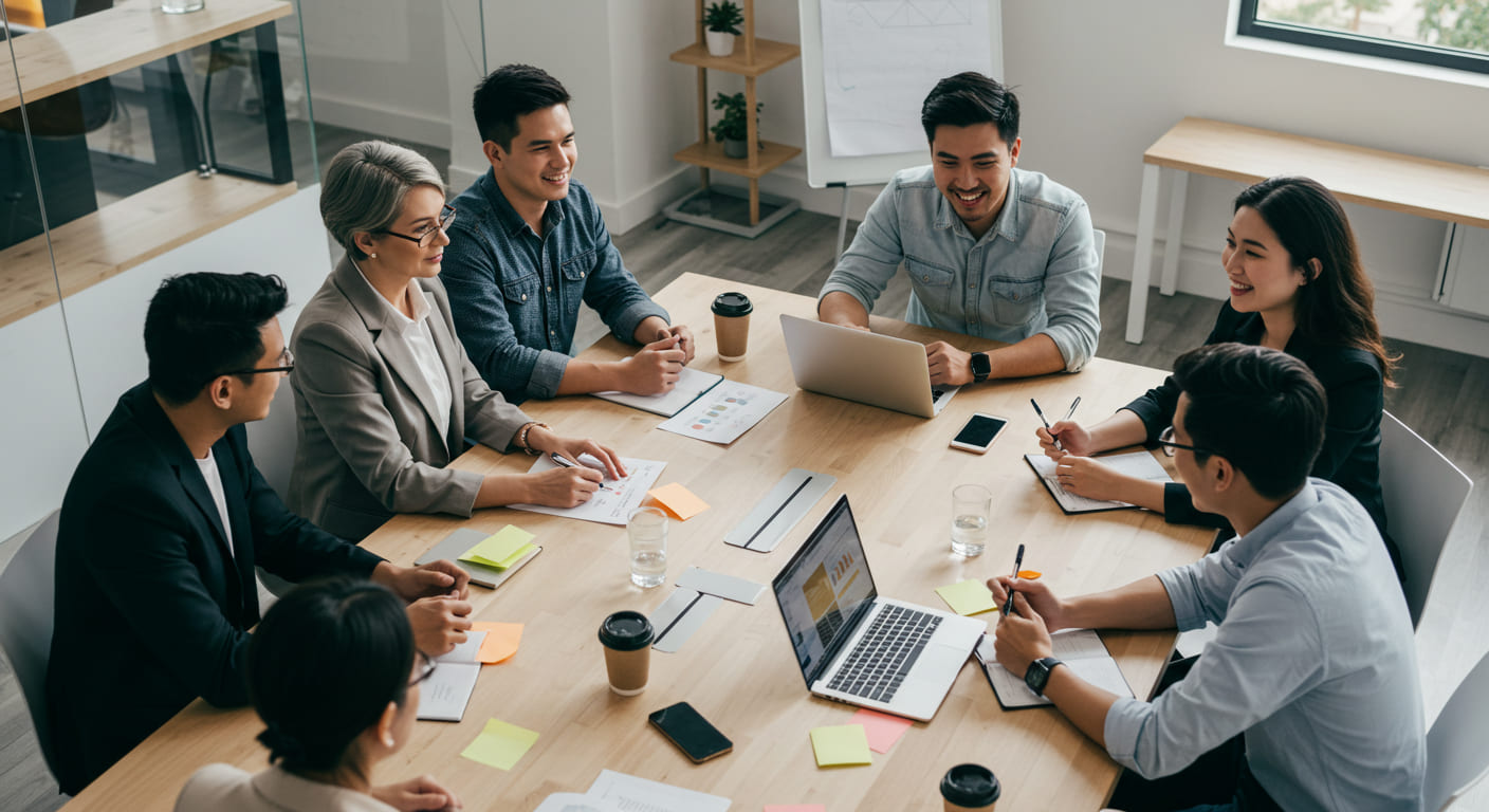 ミーテイングしている様子